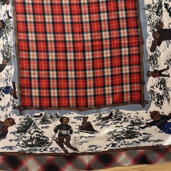 Ralph Lauren Red and Black Plaid Scarf - Picture 8 of 9